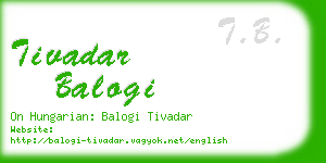 tivadar balogi business card